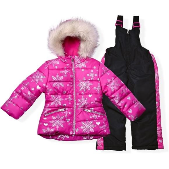 2-Piece Snow Suit - Water Resistant Girls Snow Pants & Ski Puffer Jacket - Picture 2 of 6
